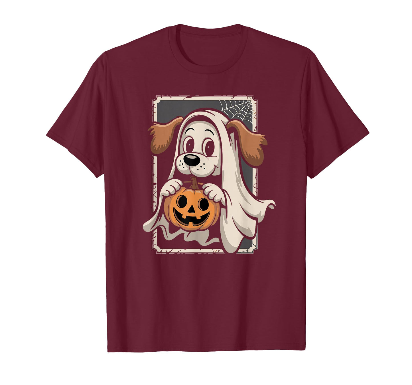 Cute Ghost Dog Halloween Funny Ghost Men Women Kids T-Shirt