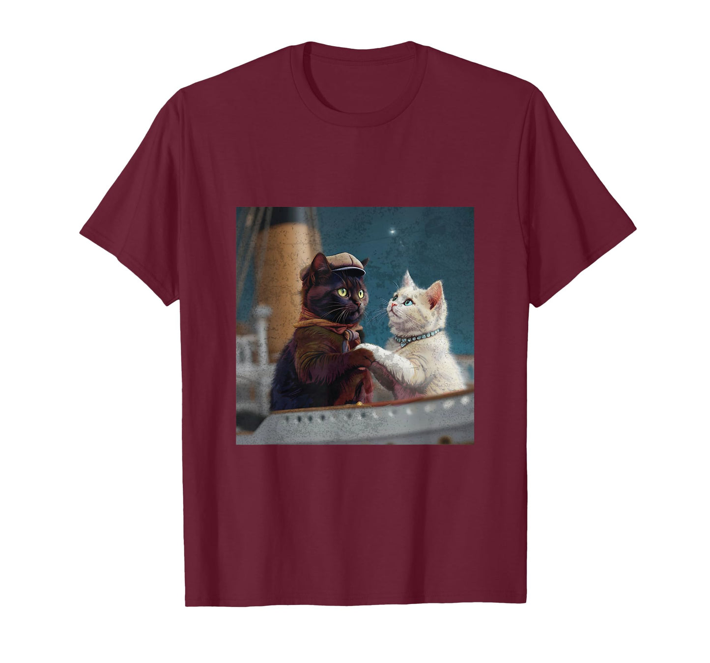 Funny Titanic Movie Cat Meme RMS Cruise Ship Men Women T-Shirt