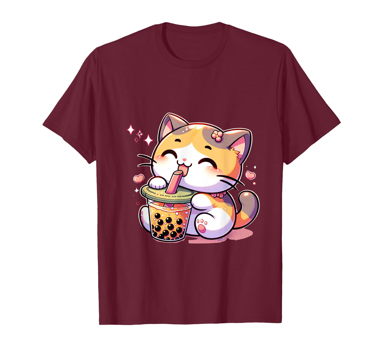 Cat Boba Tea Bubble Tea Anime Kawaii Neko Kids Teen Children T-Shirt