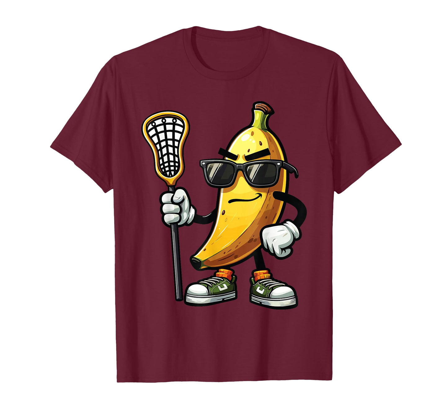 Banana Playing Lacrosse Funny Youth Boys Lacrosse Goalie T-Shirt