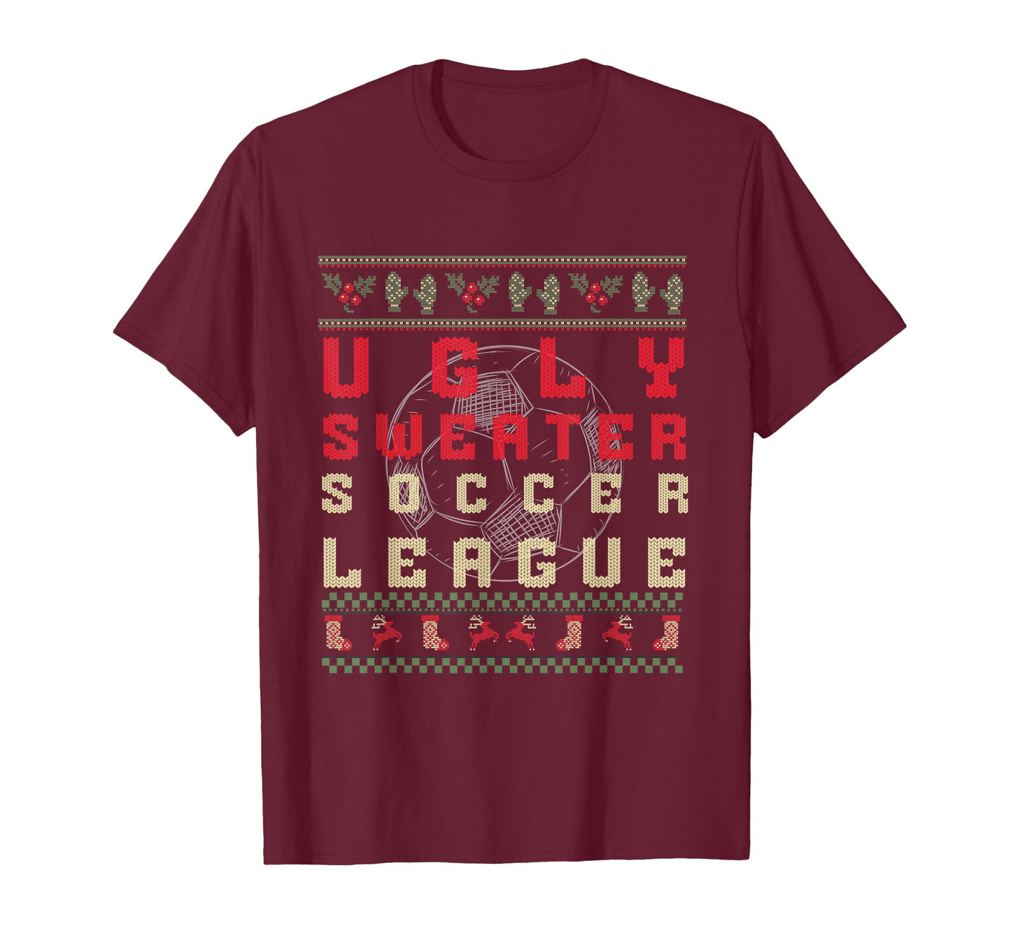 Ugly Christmas Soccer T-Shirt – Funny Ugly Sweater Shirt T-Shirt