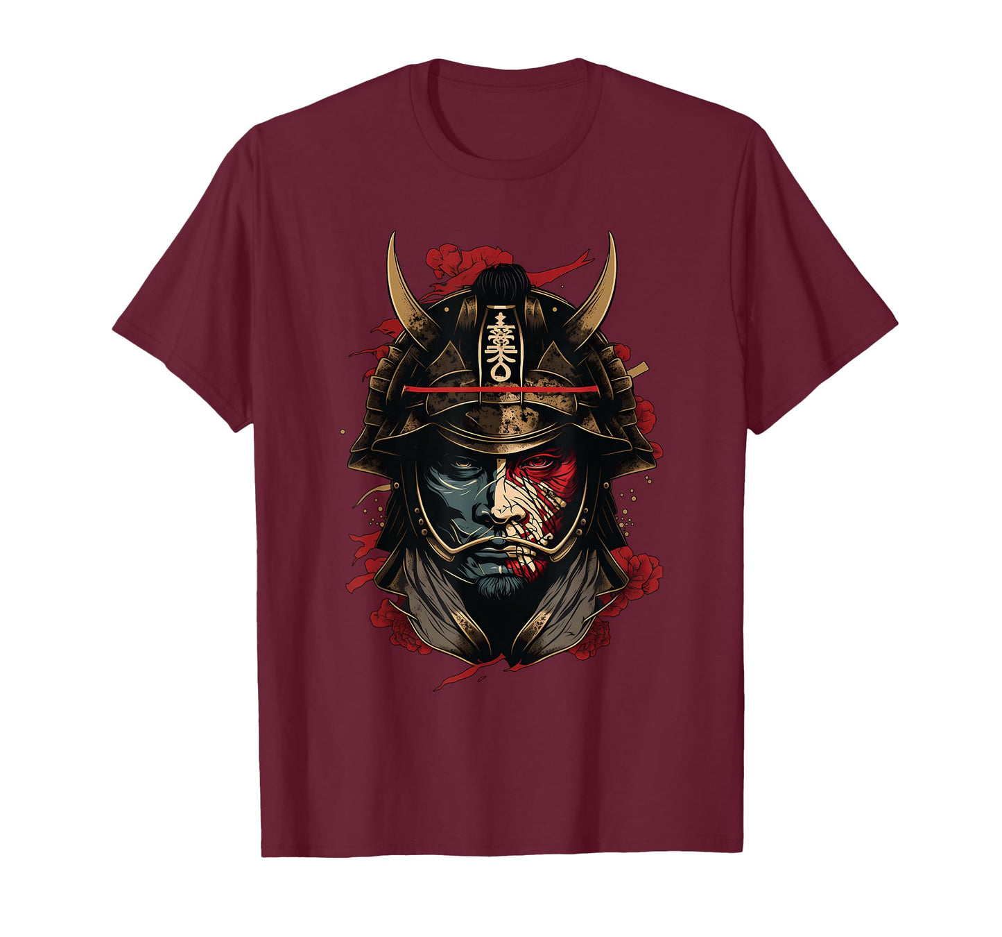 Samurai Mask Traditional Japanese Warrior Sword Retro Tattoo T-Shirt
