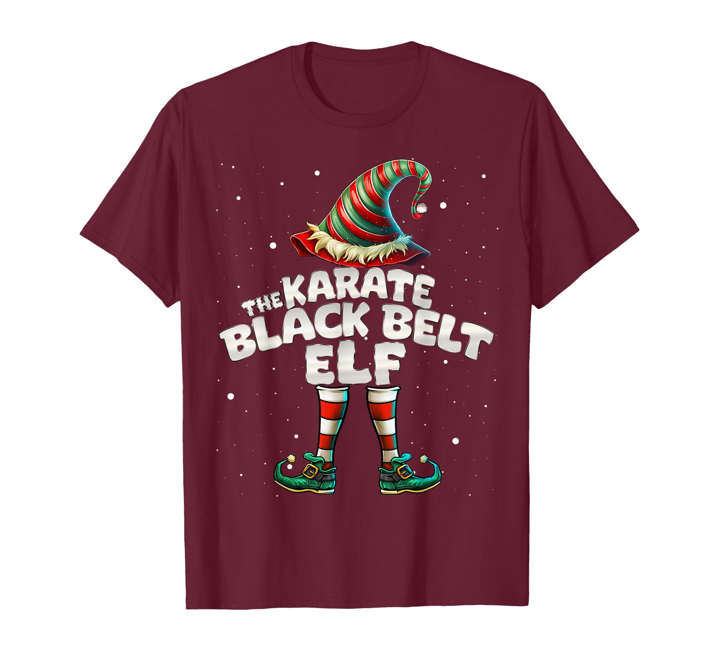 The Karate Black Belt Elf Family Matching Group Christmas T-Shirt