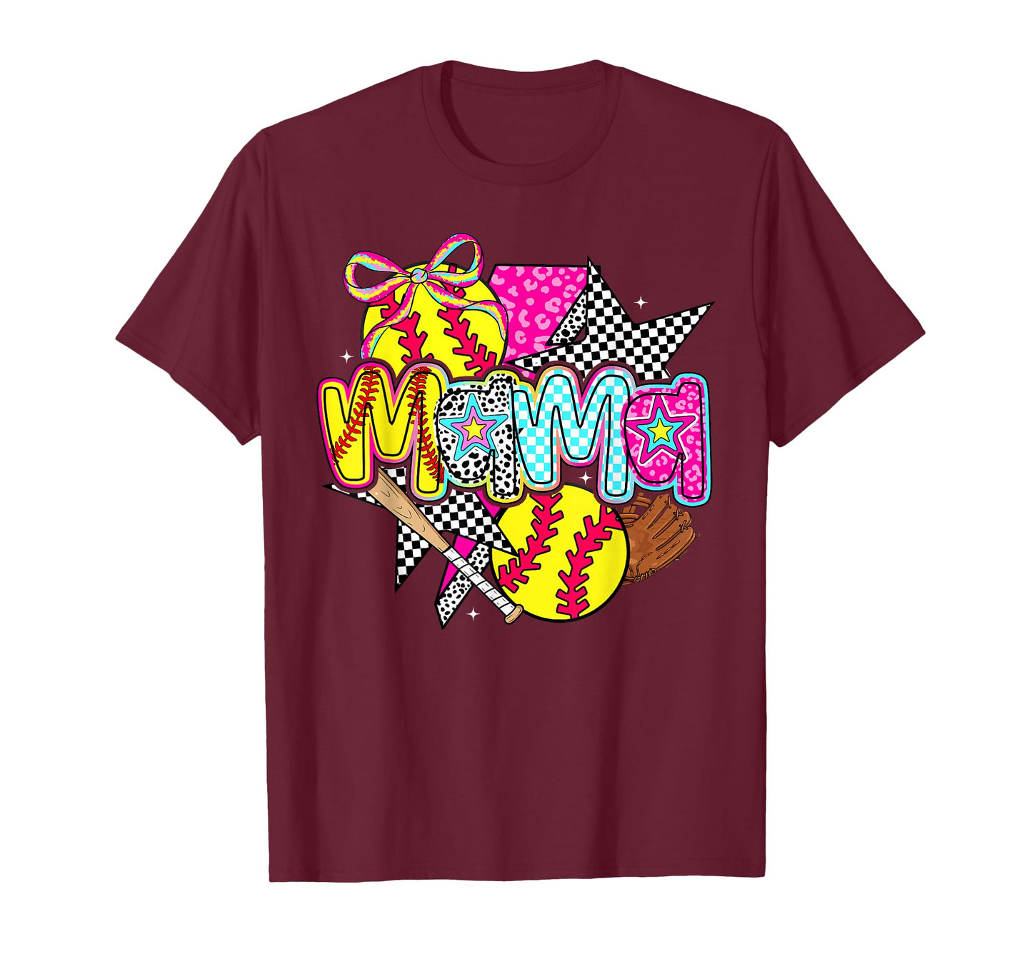 Softball Mama Mom Softball Game Day Vibes Mother's Day Women T-Shirt