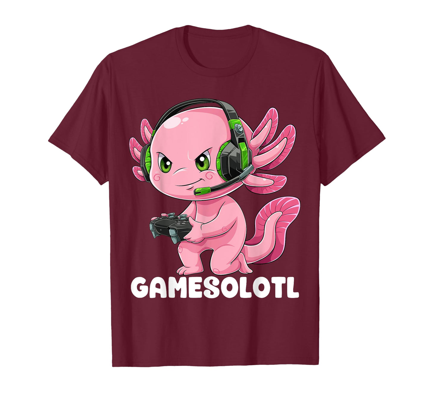 Gamer Axolotl Shirt Gamesolotl Fish Gaming Video Gamer Anime T-Shirt