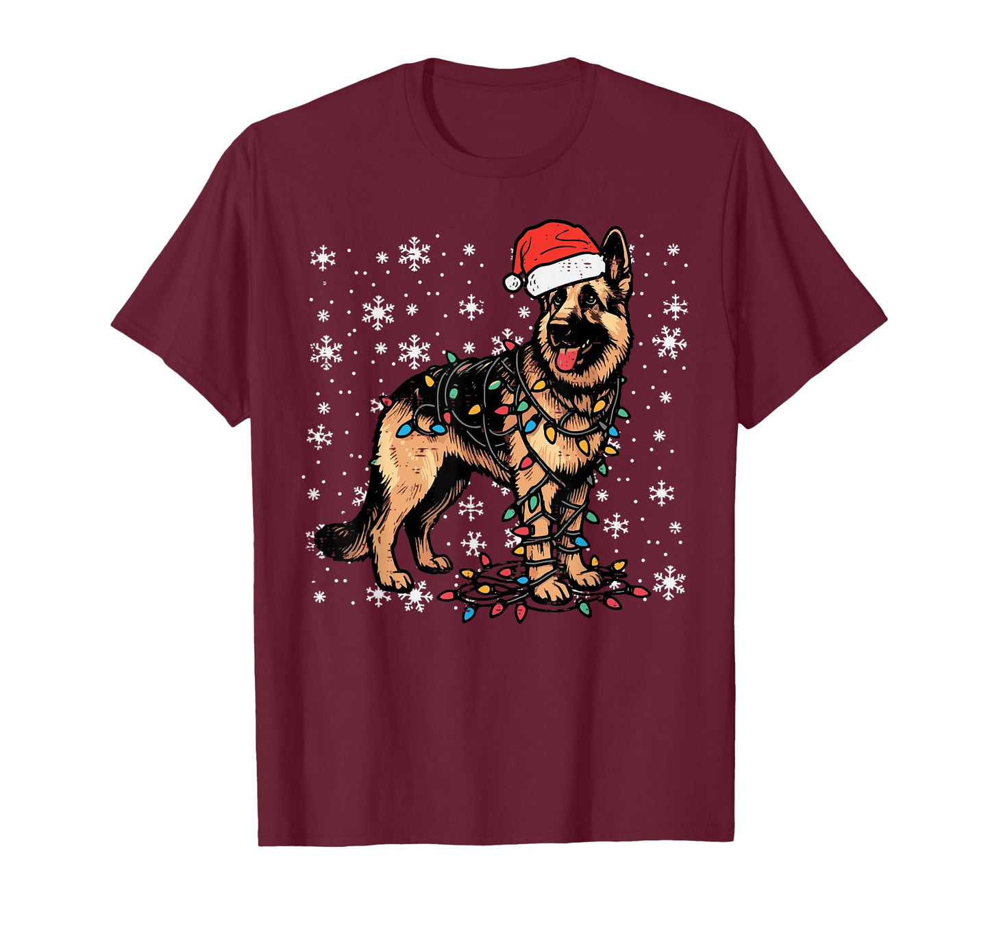 Christmas German Shepherd Xmas Police K9 Dog Men Women Kids T-Shirt