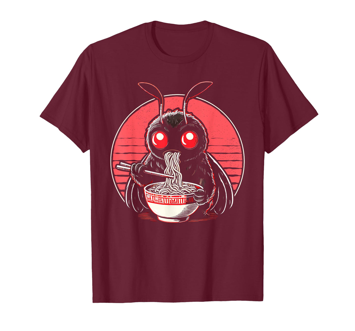 Retro Mothman Ramen Kawaii Japanese Noodles T-Shirt
