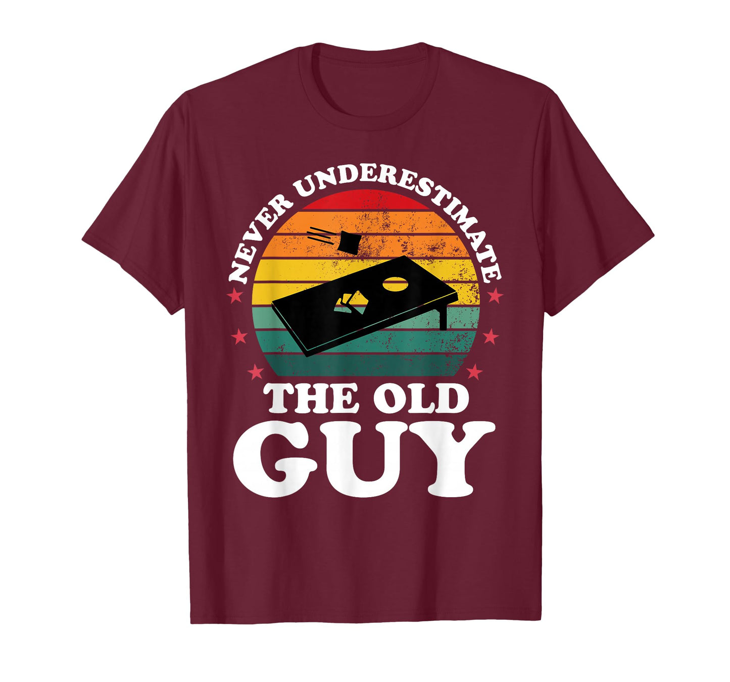 Never Underestimate Funny Cornhole Player Men Grandpa T-Shirt