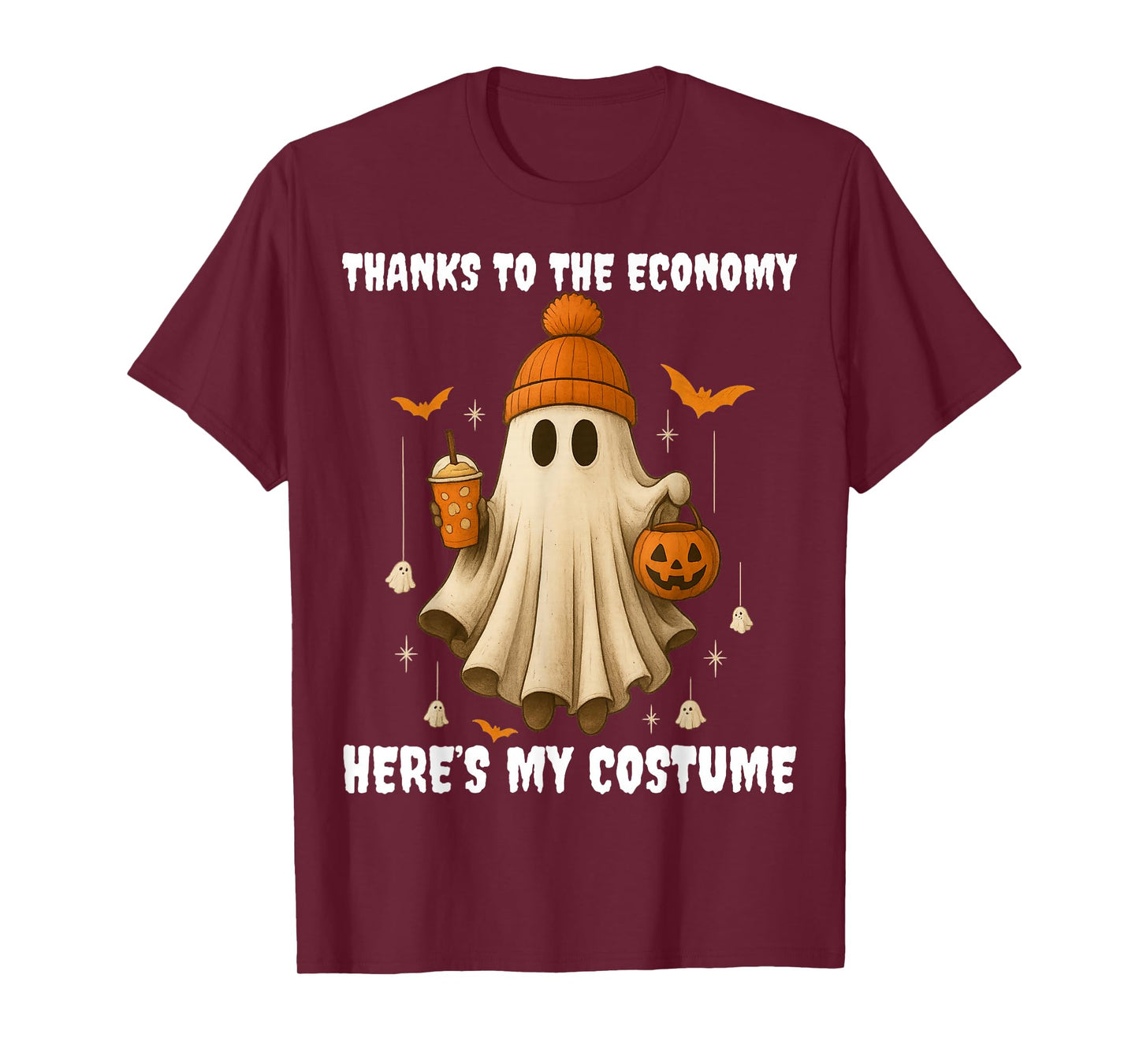 Budget Cuts Ghost Costume Funny Inflation Lazy Halloween T-Shirt
