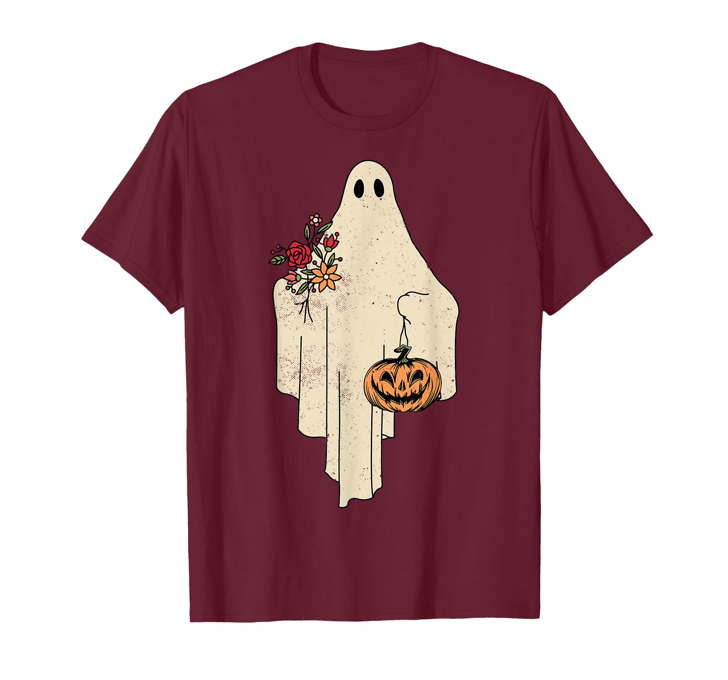 Vintage Floral Ghost Cute Halloween Costume Funny Graphic T-Shirt