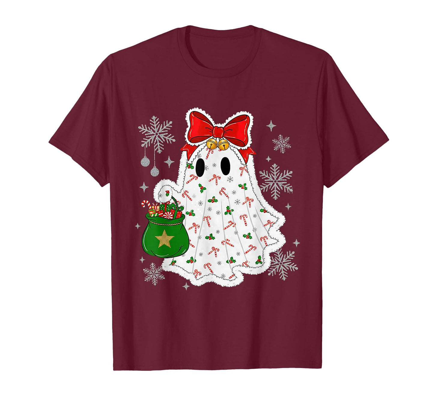 Ghost Christmas Santa Spooky Christmas T-Shirt