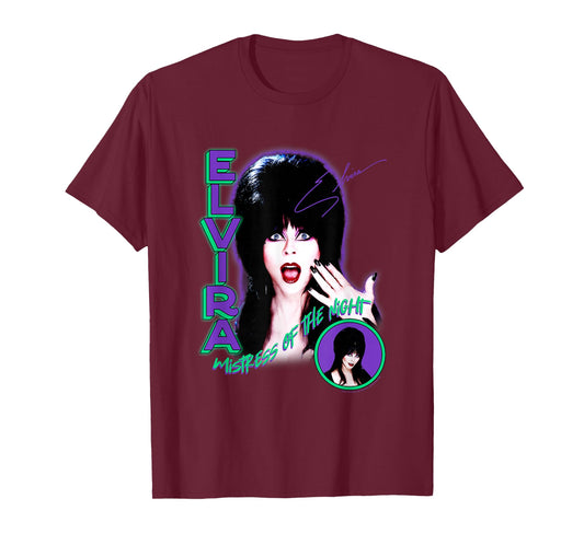 Elvira, Mistress of The Dark Purple and Green Horror T-Shirt