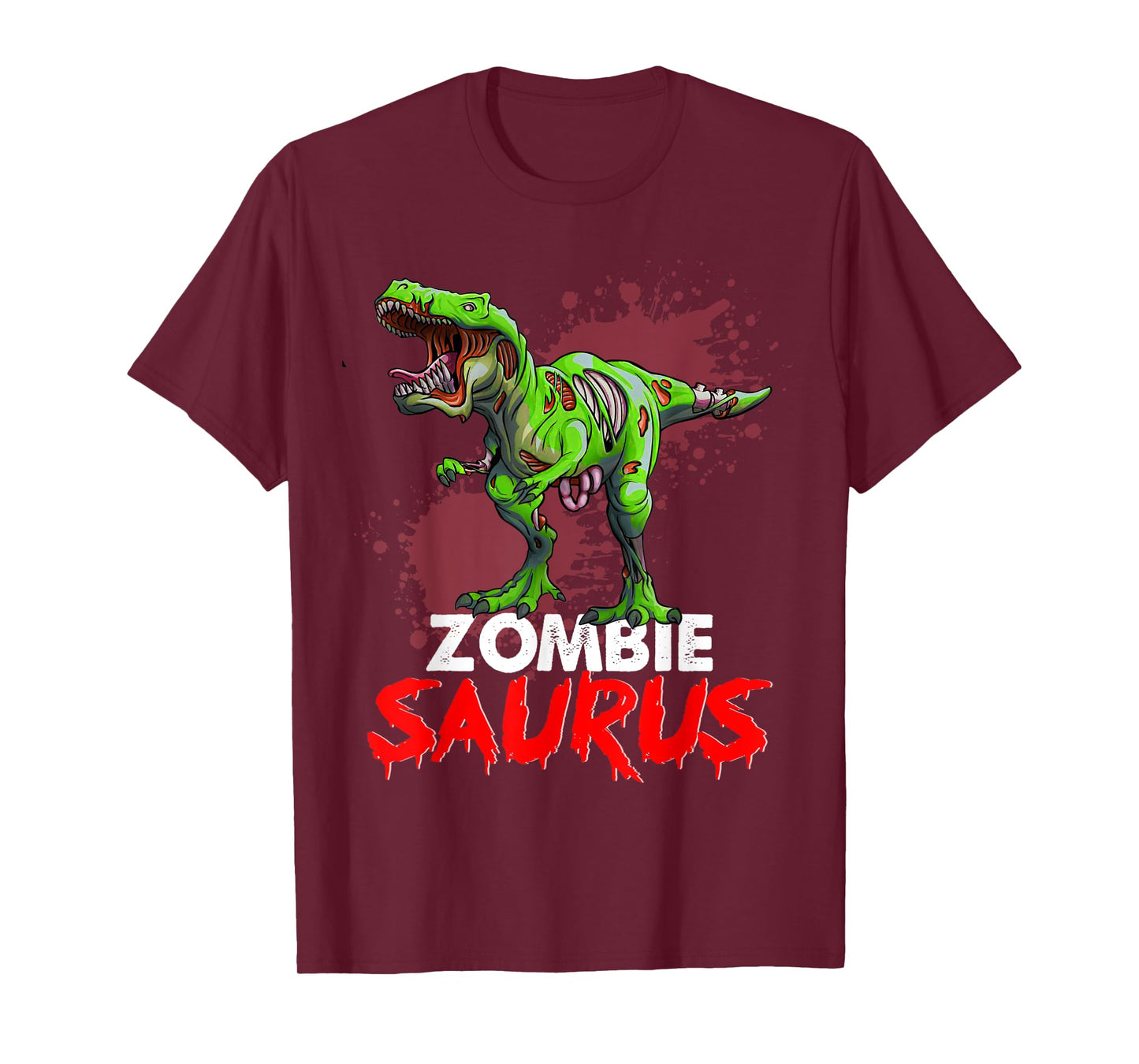 Zombie Saurus Skeleton Dinosaur T Rex Zombie Halloween Boys T-Shirt