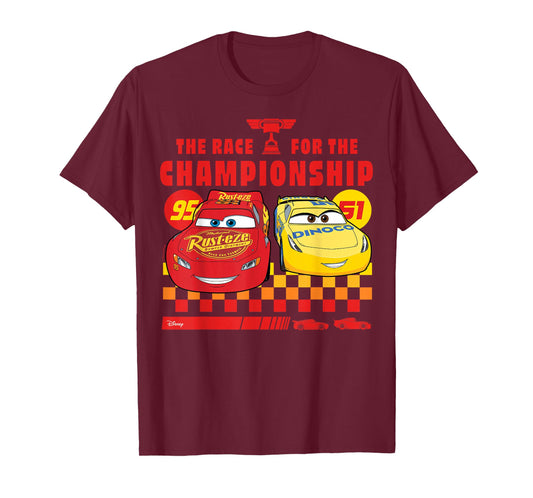 Disney Pixar Cars - Lightning And Cruz Race For Championship T-Shirt