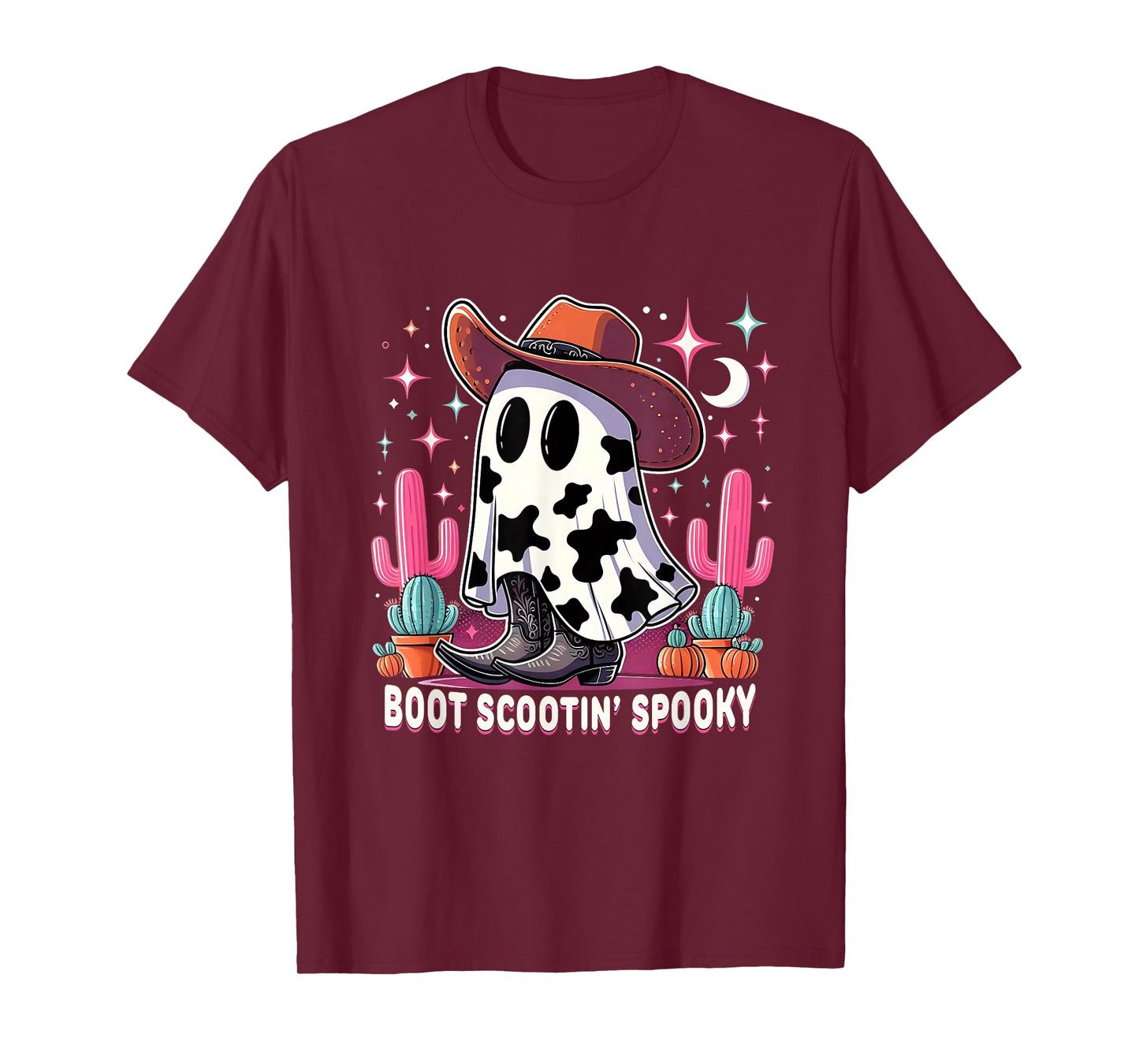 Cowboy Ghost Boot Scootin Spooky Western Vibes T-Shirt