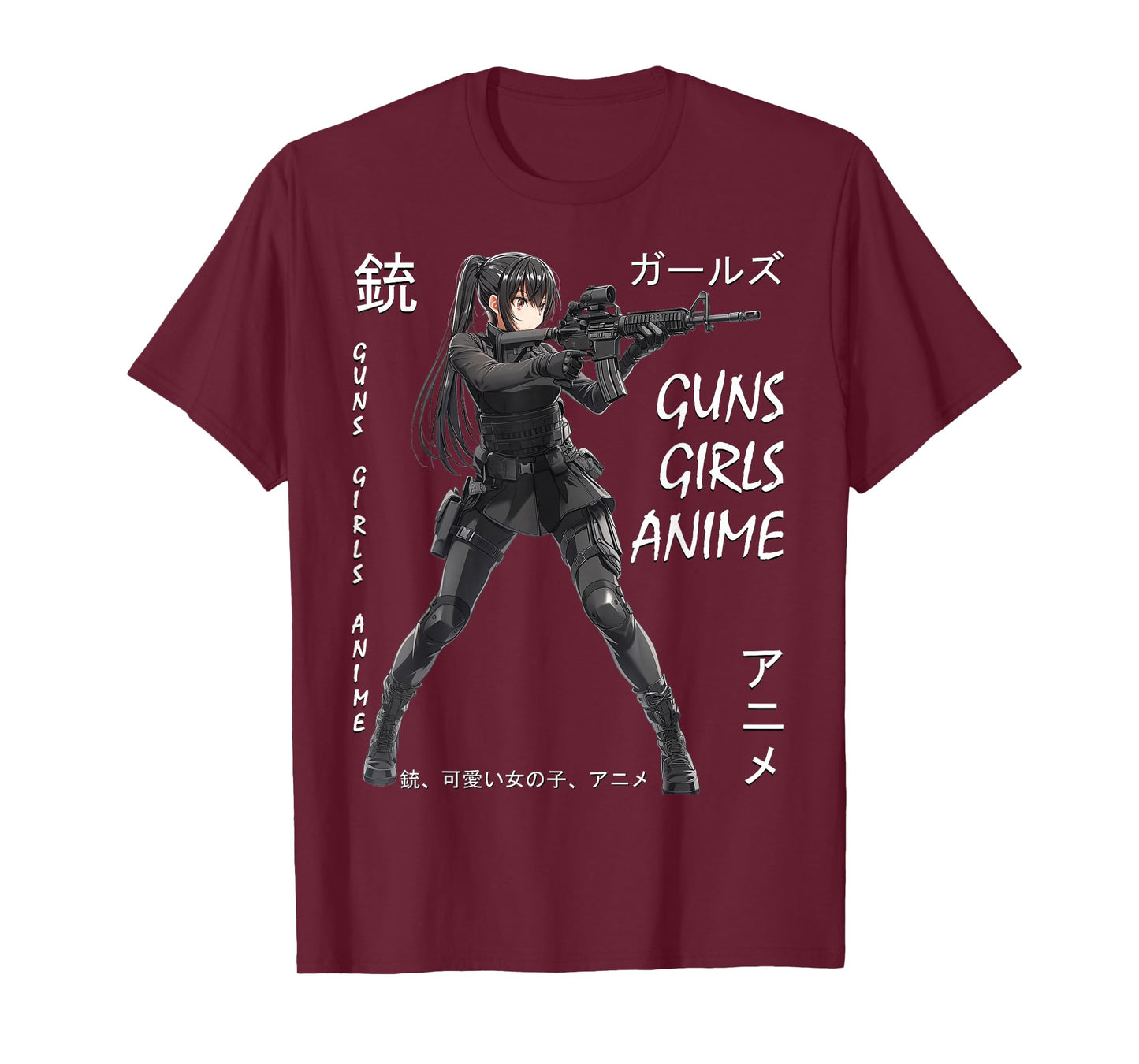 Dinosaurus Rekx Anime Waifu Graphic T-Shirt, Small, Black
