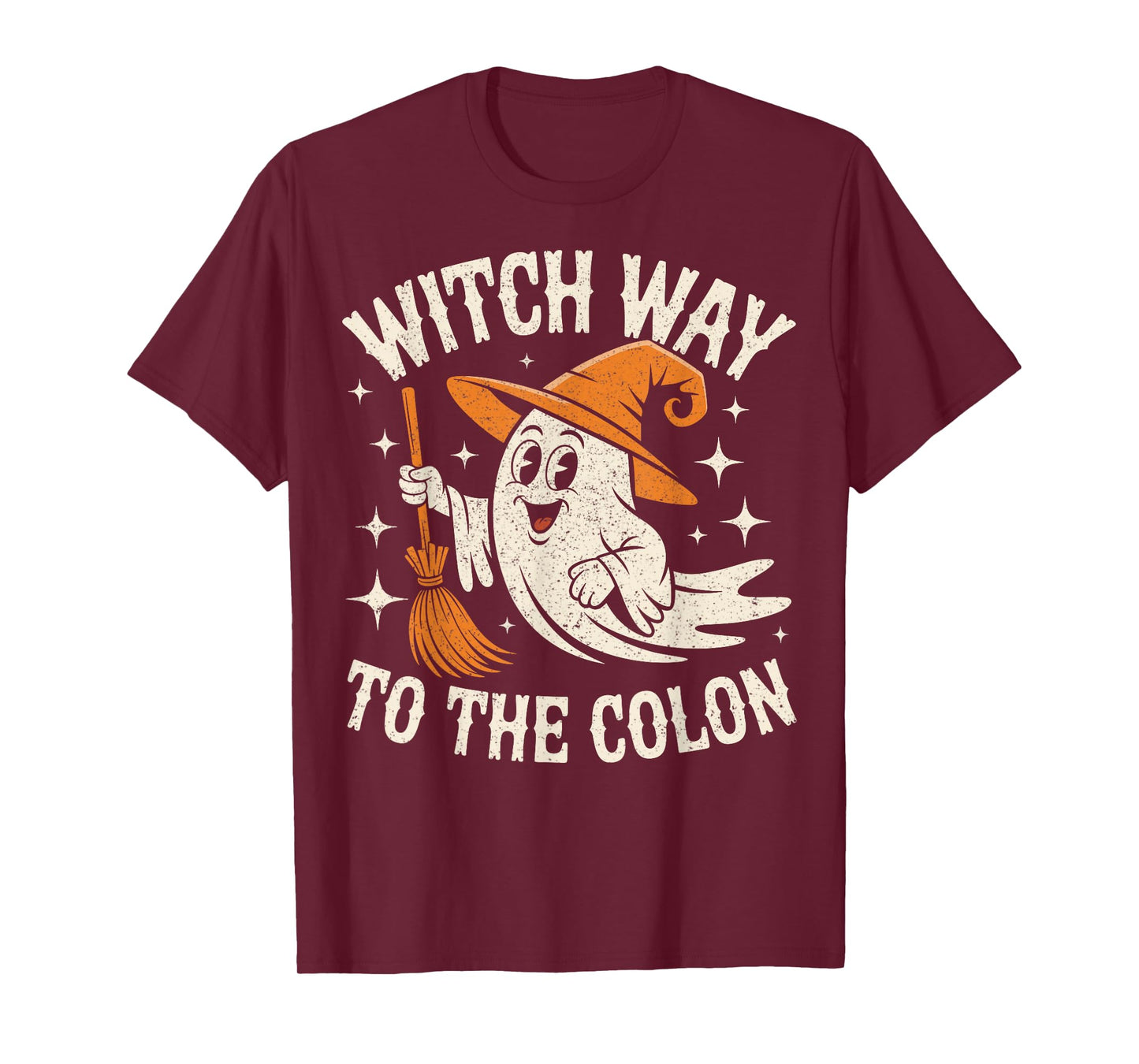 Witch Way To The Colon Cute Ghost Endoscopy Nurse Halloween T-Shirt