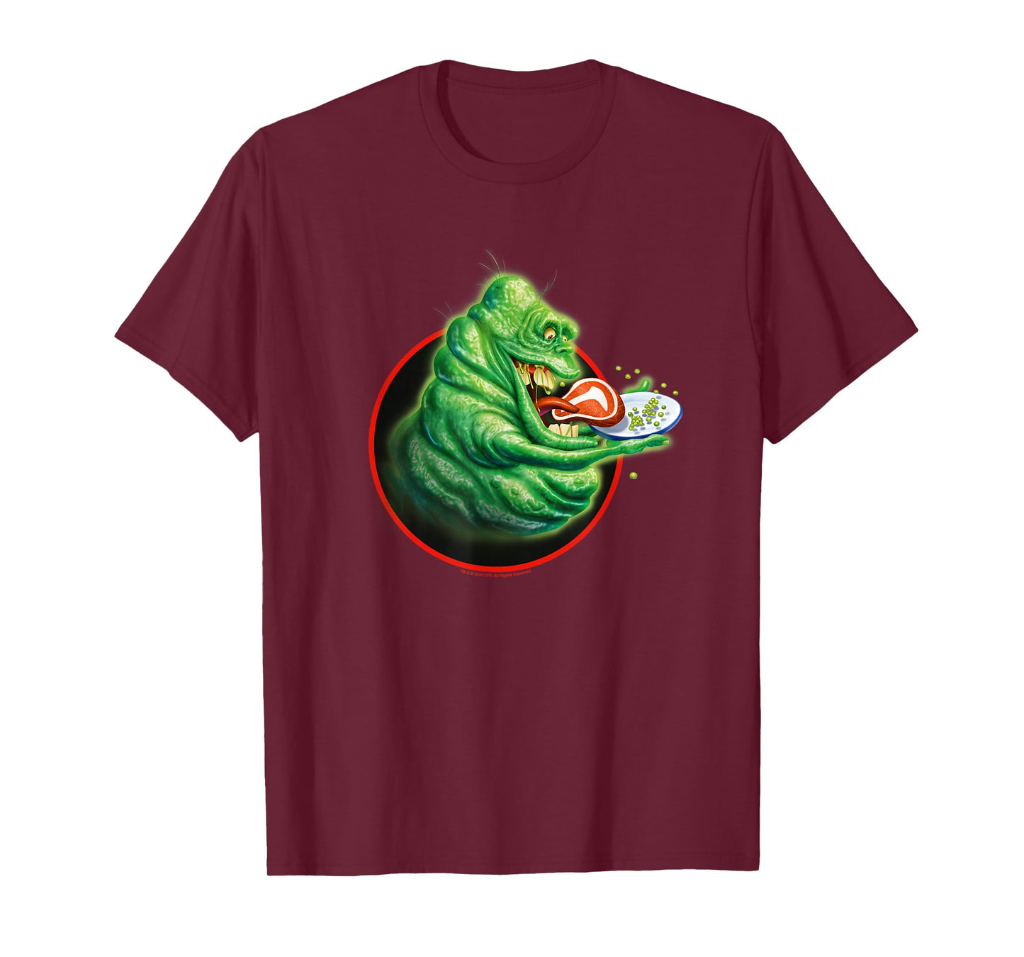 Ghostbusters Vintage Slimer Snacking Retro Badge T-Shirt