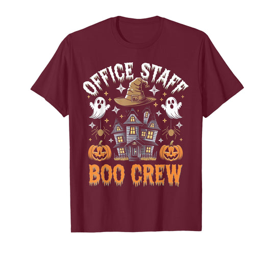 Office Staff Boo Crew Funny Halloween Matching Costume T-Shirt