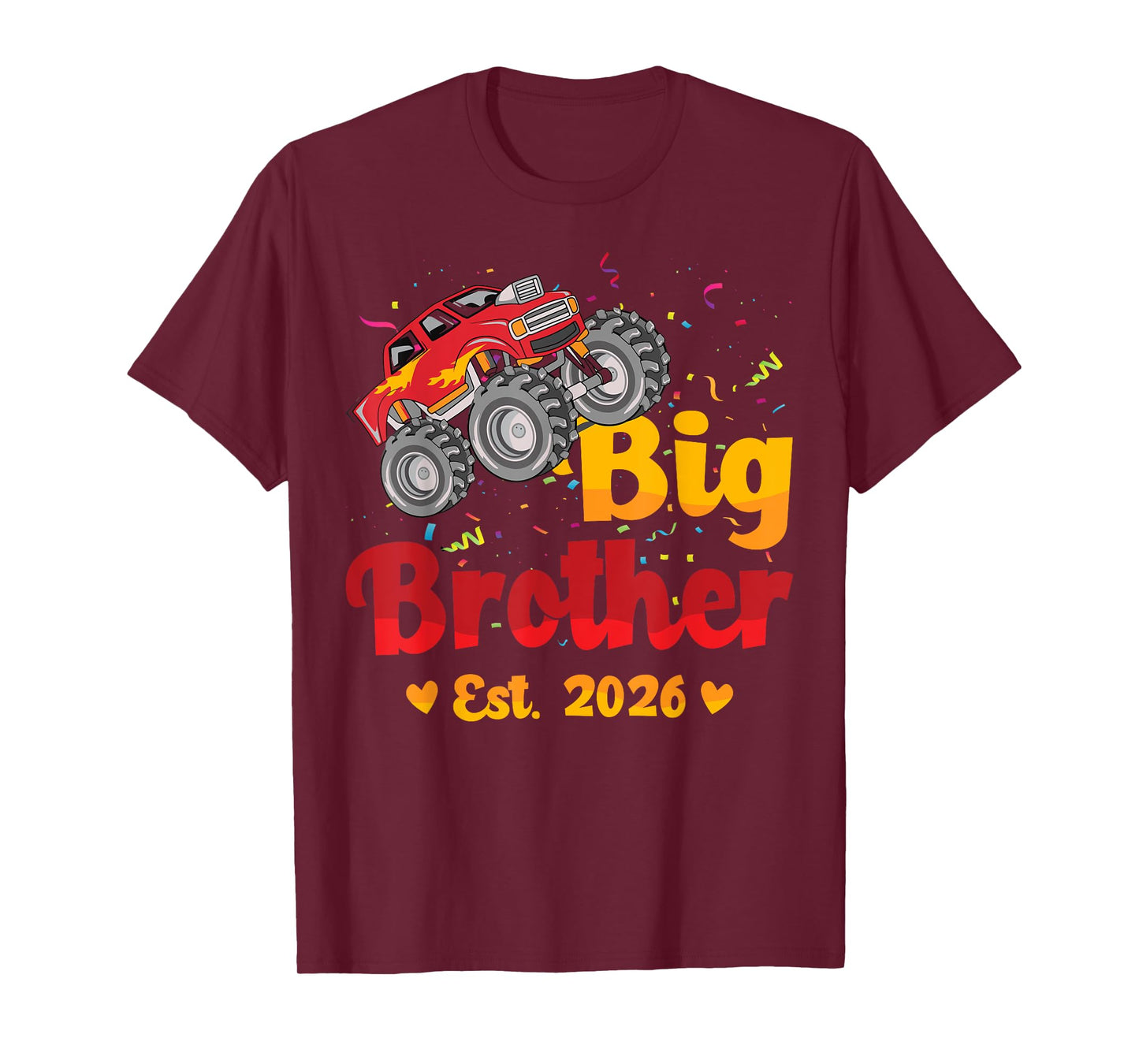 Promoted to Big Brother 2026 Monster Truck Baby Announcement T-Shirt