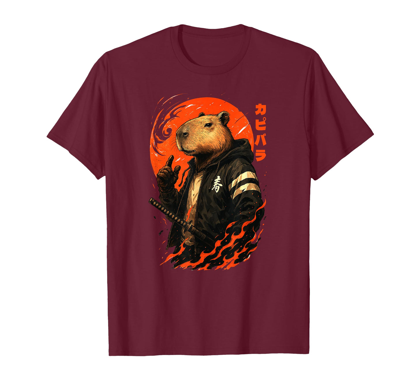 Capybara Japanese Anime Samurai Ninja Japan Boys Girls Kids T-Shirt