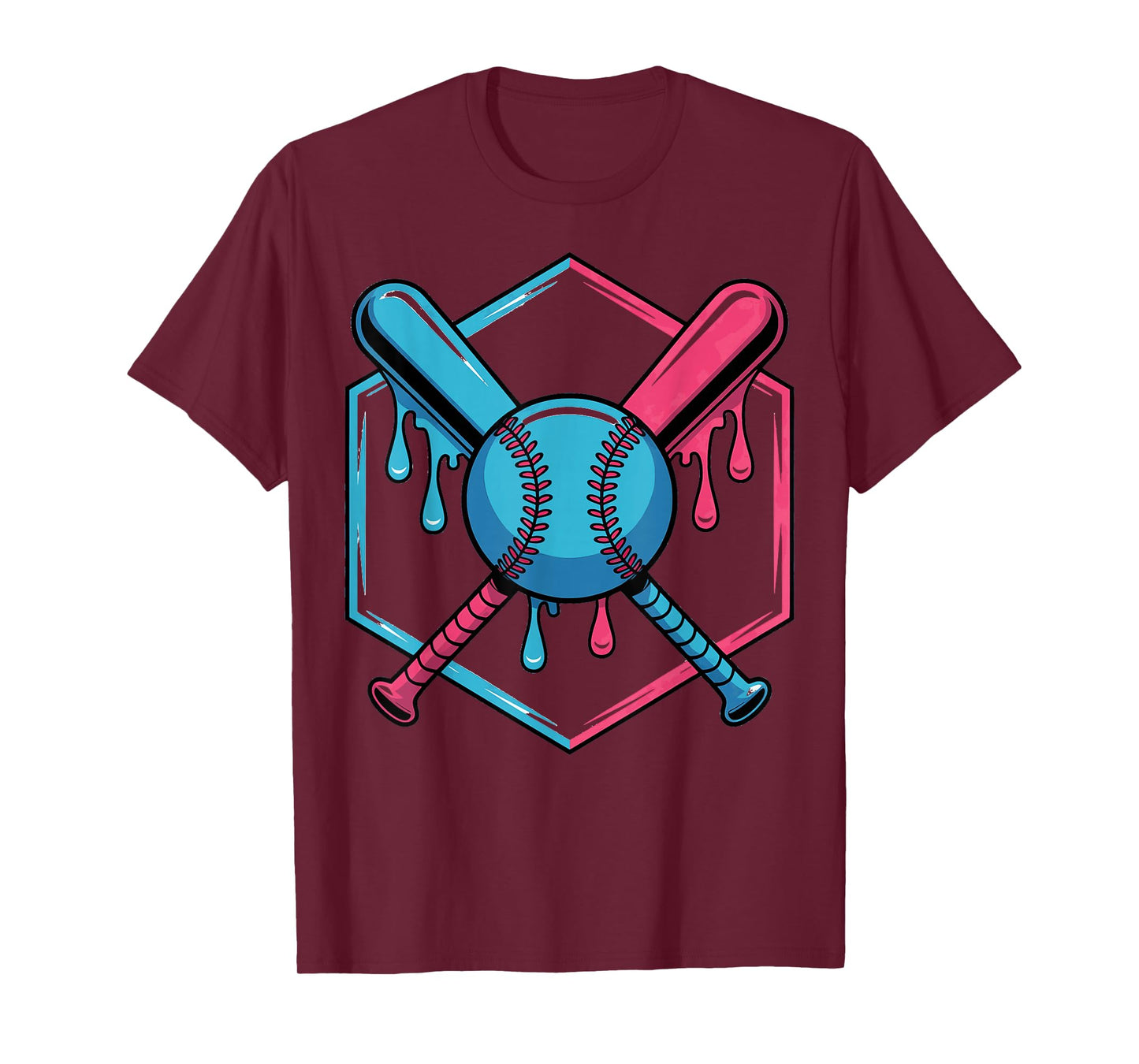 Baseball Drip For Boys Ice Cream Drip Youth Boys Baseball T-Shirt