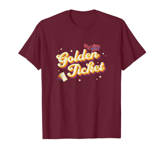 Willy Wonka & The Chocolate Factory Golden Ticket Retro Logo T-Shirt