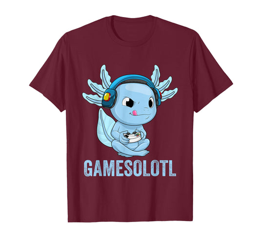 Axolotl Gamer Kawaii Gamer Anime Clothing For Boys T-Shirt