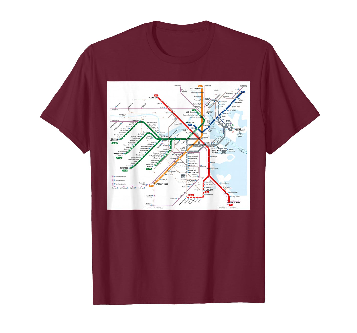 Boston subway map - United States T-Shirt