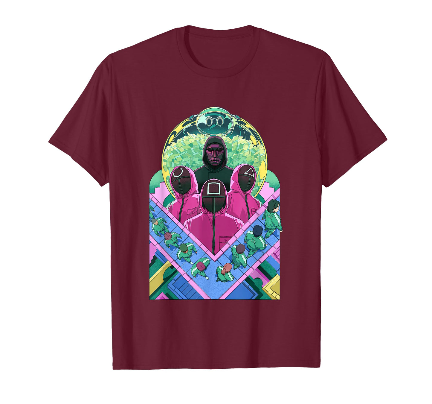 Squid Game 2 Retro Neon Characters Collage T-Shirt