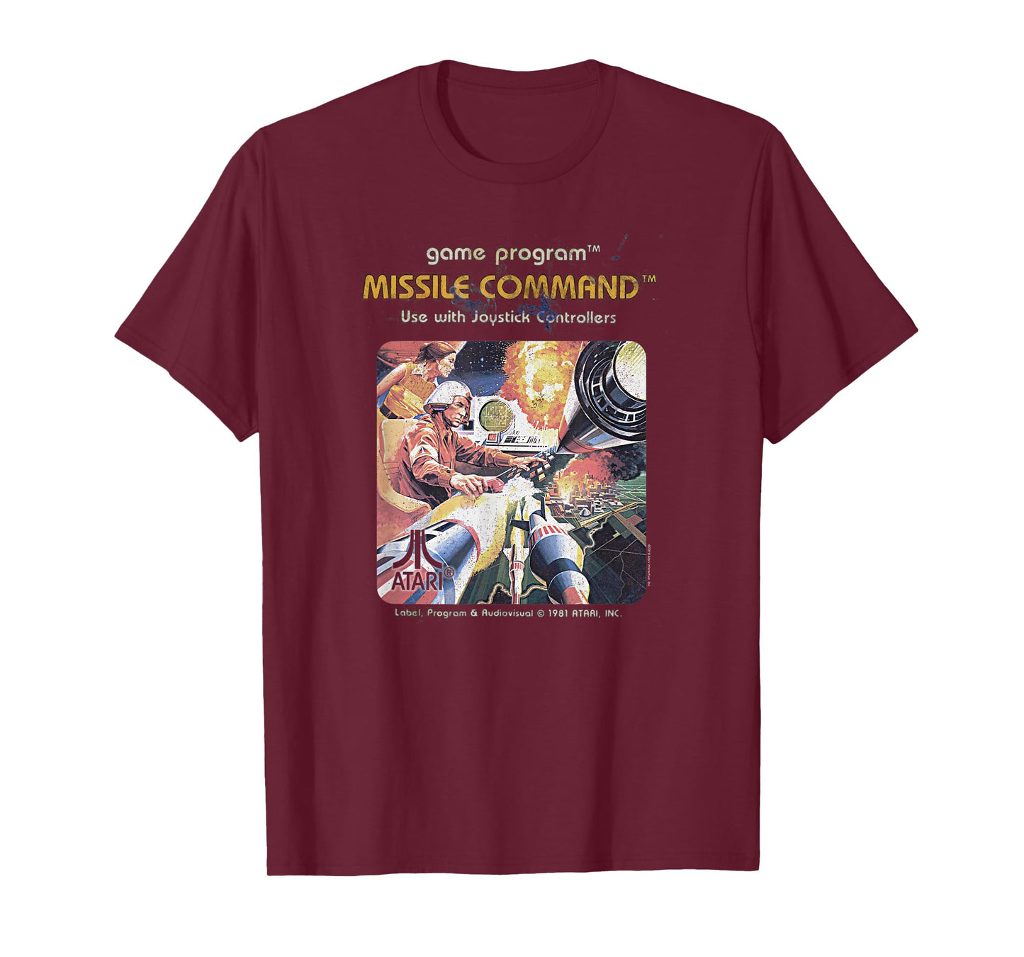 ATARI Missile Command Video Game Cartridge T-Shirt