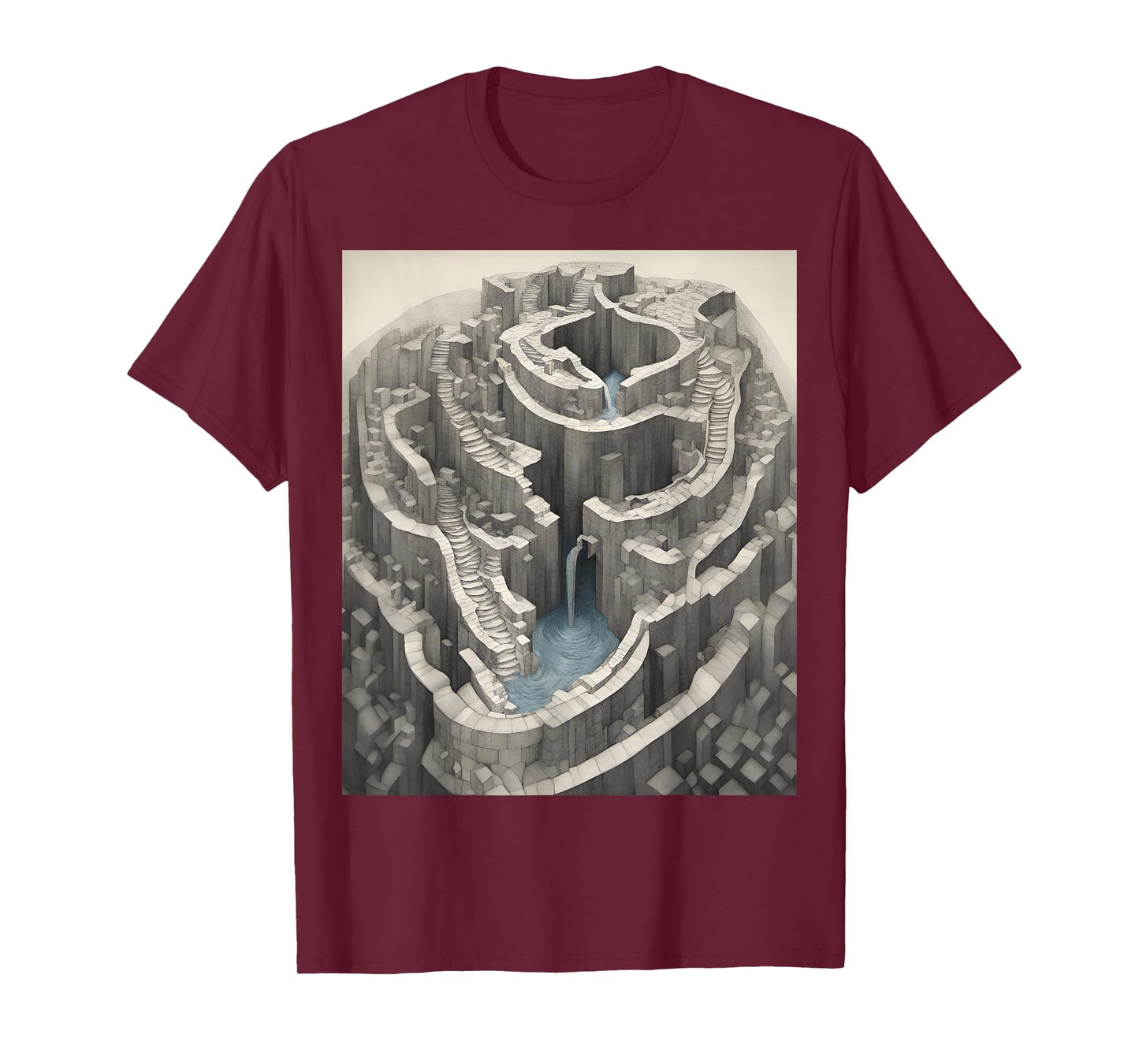 Infinite Waterfall Escher Illusion T-Shirt