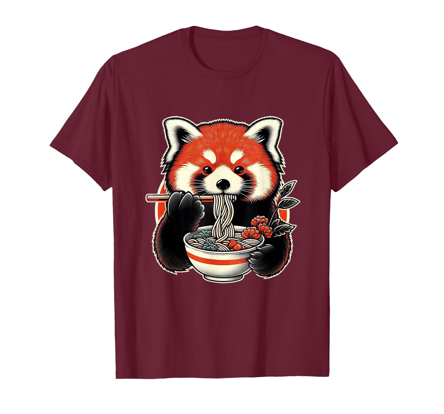 Red Panda Ramen Kawaii Neko Japanese Noodles Aesthetic T-Shirt