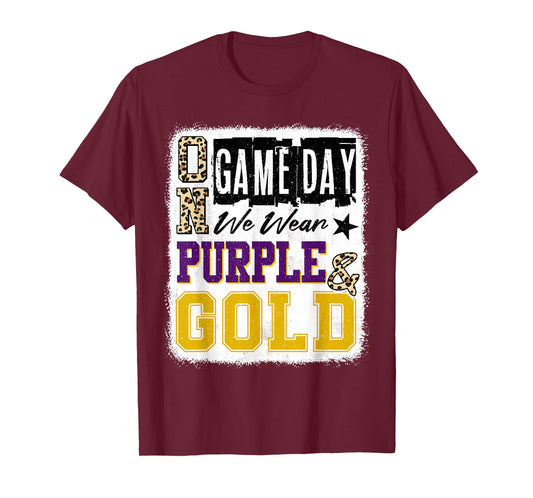 On Gameday Football We Wear Purple And Gold School Spirit T-Shirt