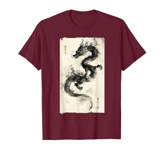 Eastern Dragon Majesty: Vintage Ink Art Collection T-Shirt