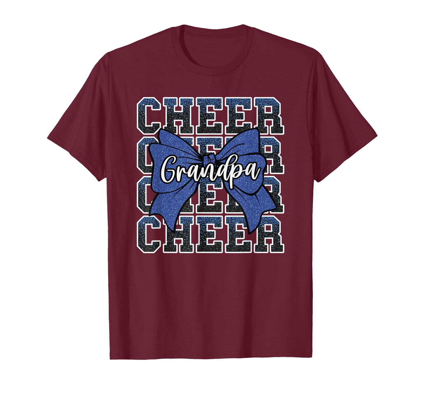 Cheer G-Pa Grandpa Bow Sport Cheerleader Cheerleading Blue T-Shirt
