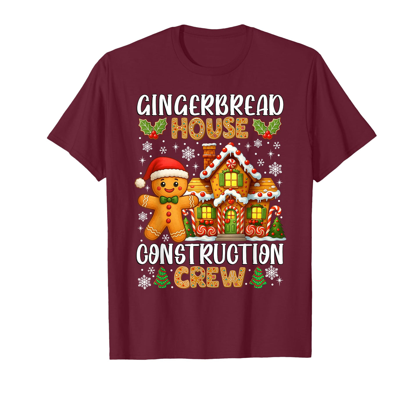 Gingerbread House Construction Crew Christmas Cookie Kids T-Shirt