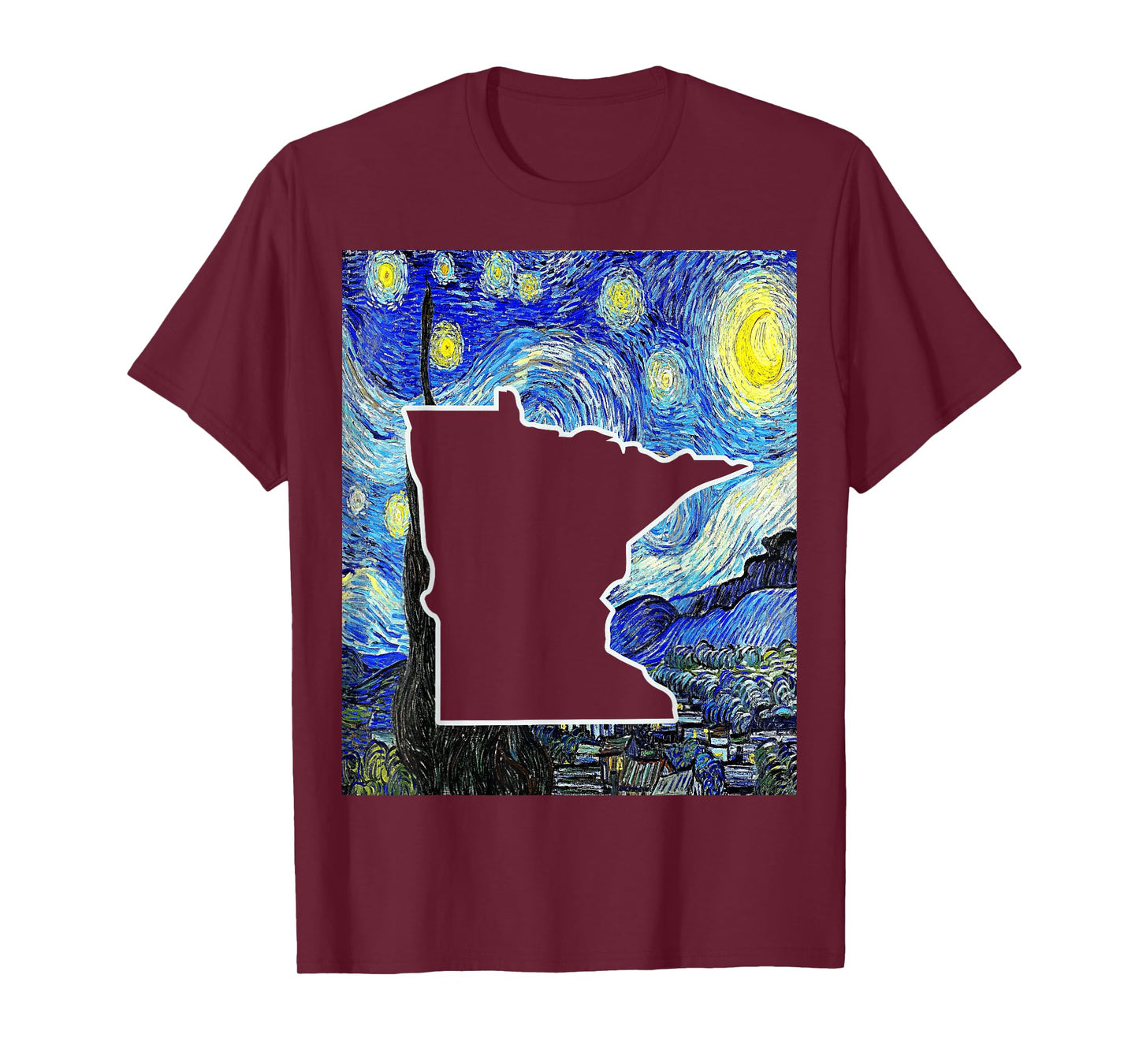 Minnesota State Starry Night Minnesota Map Minnesotan T-Shirt