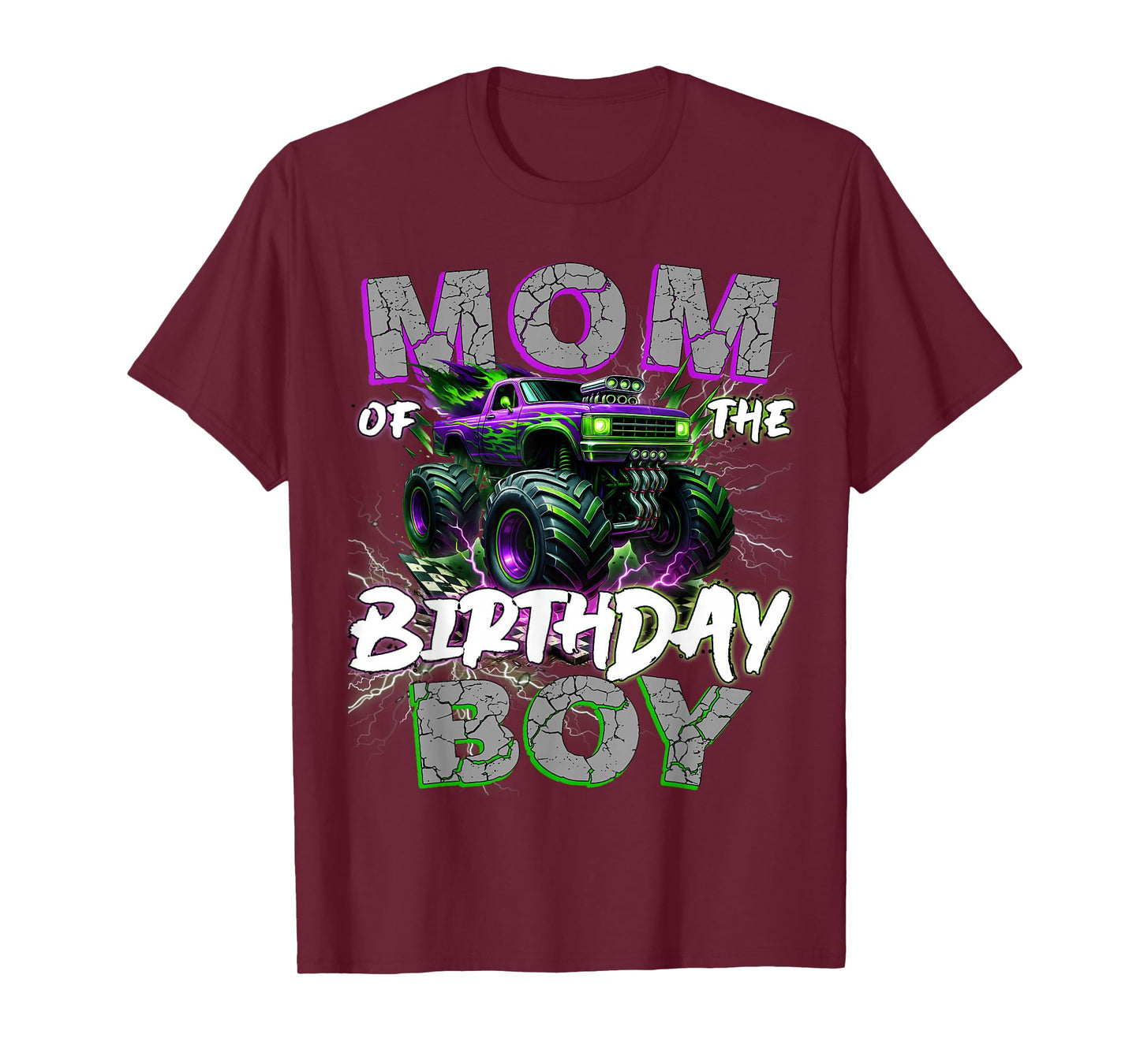 Mom Of The Birthday Monster Truck Family Matching Party T-Shirt
