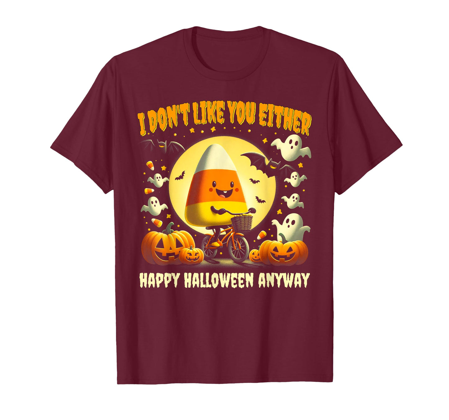 Halloween Costume Team Candy Corn I Don't Like You Either T-Shirt