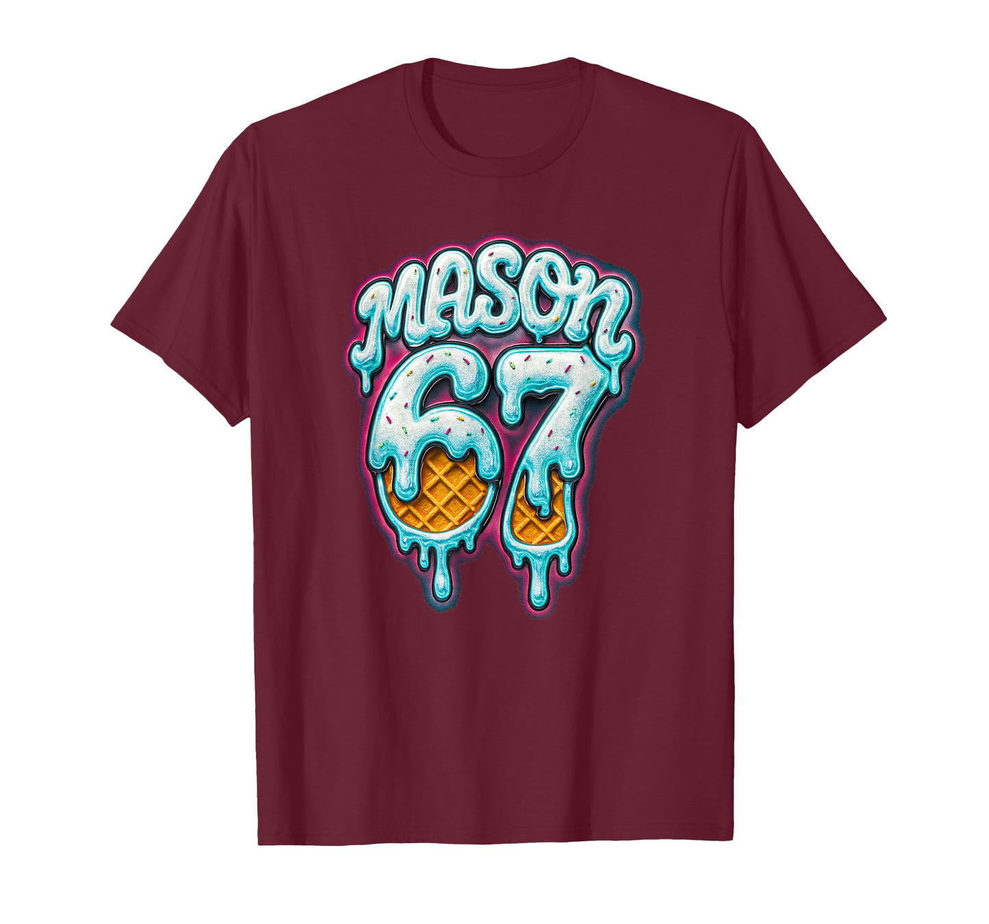 Mason 67 Ice Cream Drip Six Seven Meme 6 7 Teen Boys Kids T-Shirt