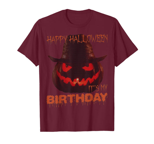 Happy Halloween My Birthday Jack-O-Lantern Ugly Halloween T-Shirt