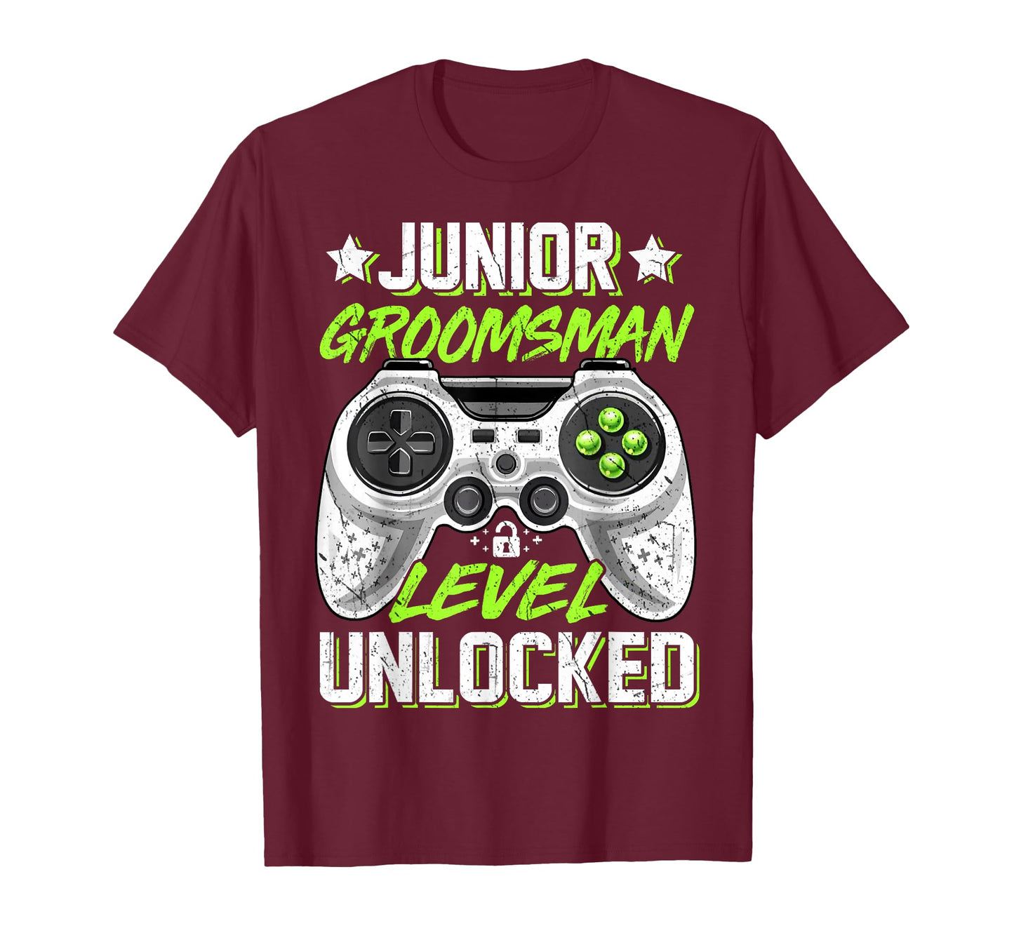 Gamer Junior Groomsman Level Unlocked Video Gaming Wedding T-Shirt