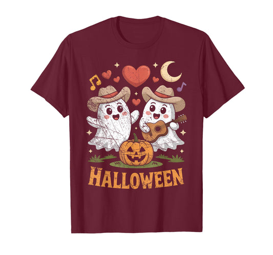 Ghost Playing Guitar for Halloween Lovers T-Shirt