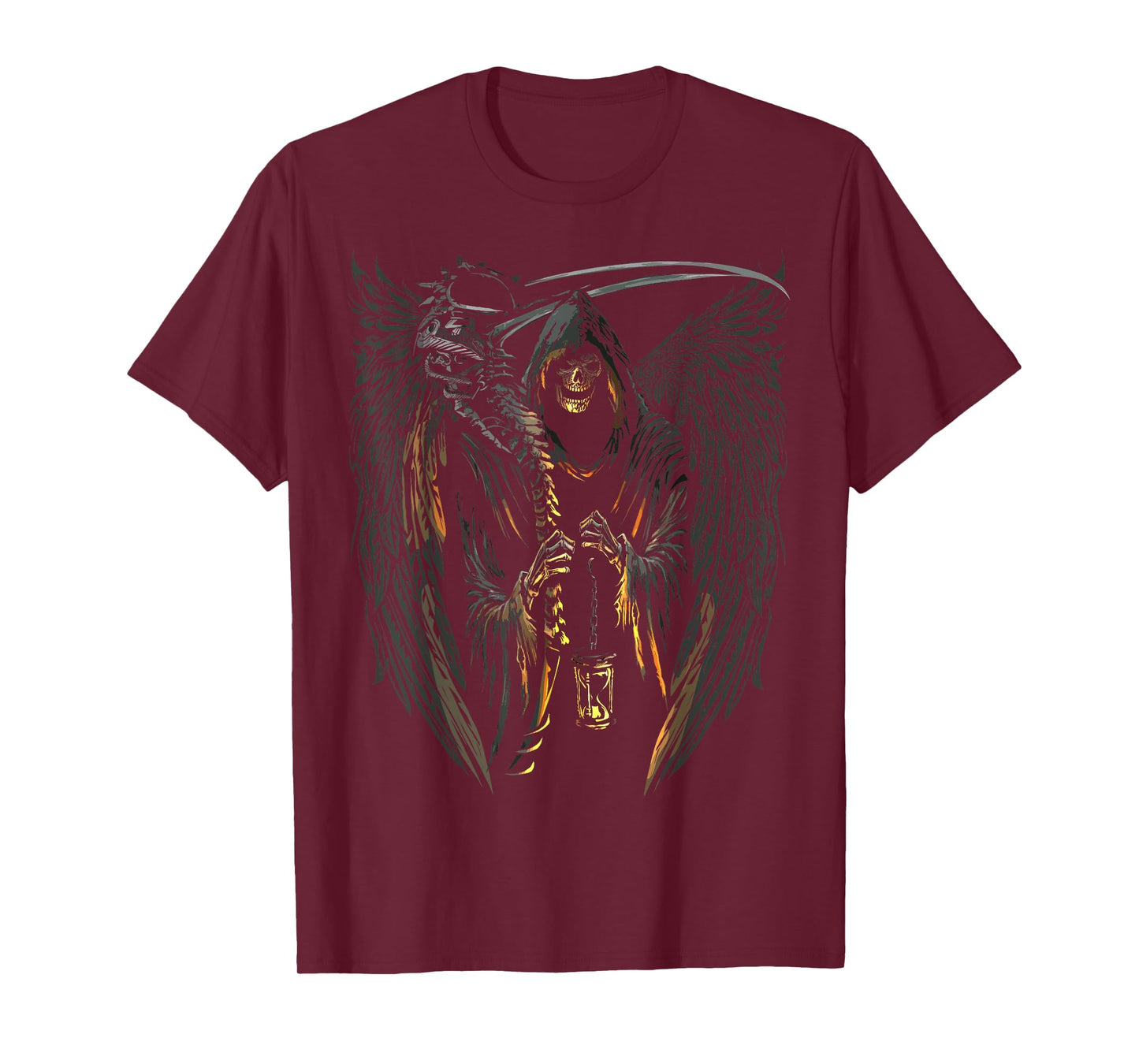 Angel of Death Grim Reaper Scary Halloween Occult Dark Art T-Shirt