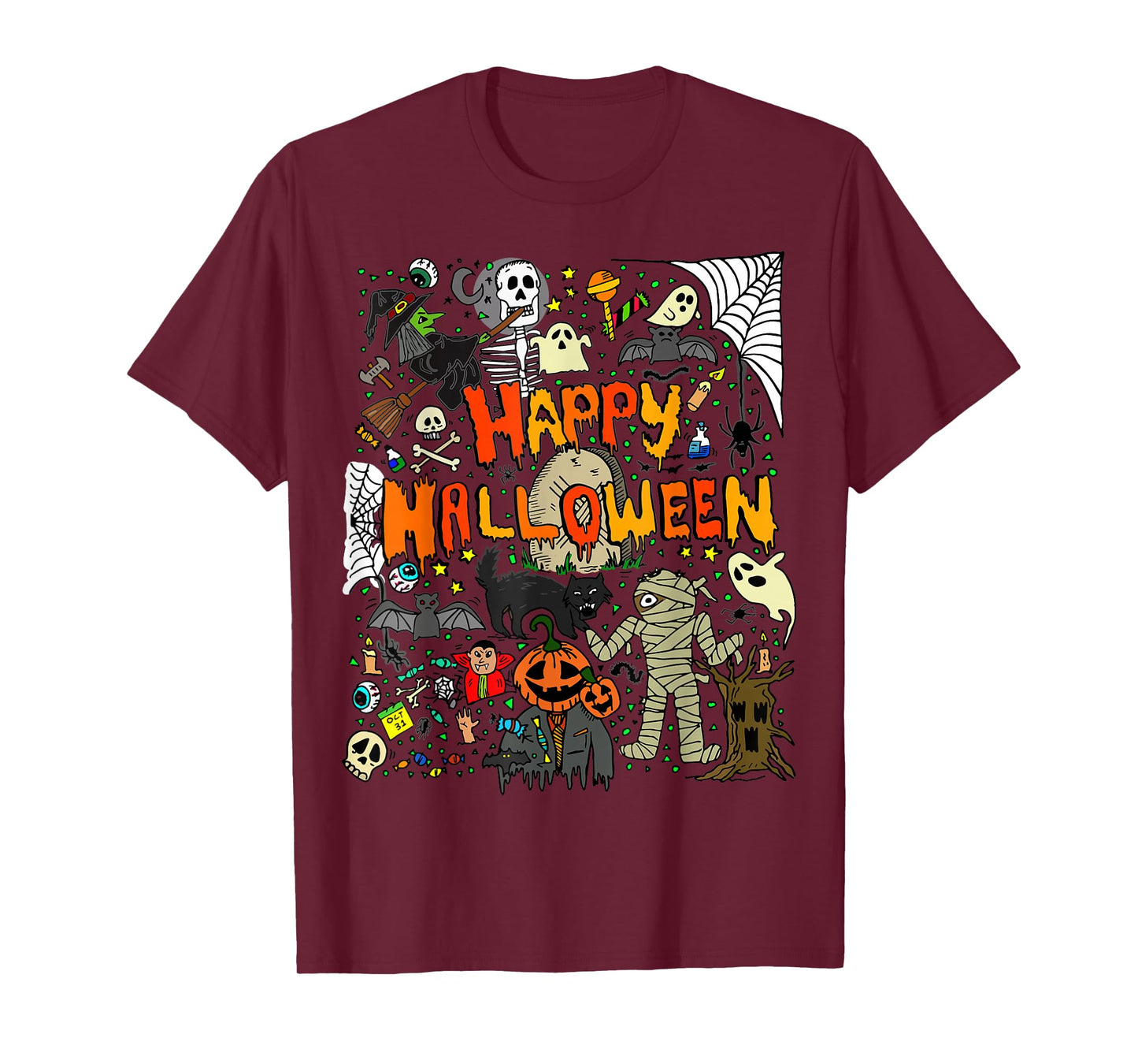 Happy Halloween Scary Retro Boys Girls Kids T-Shirt