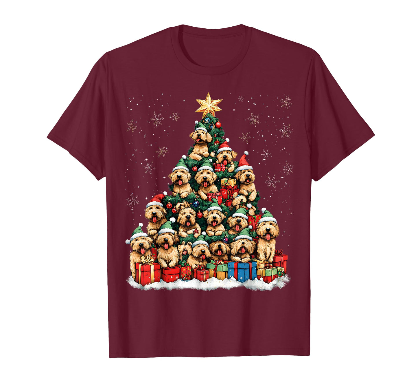Soft Coated Wheaten Terrier Christmas Tree Dog Santa Dogmas Men Women Kids T-Shirt