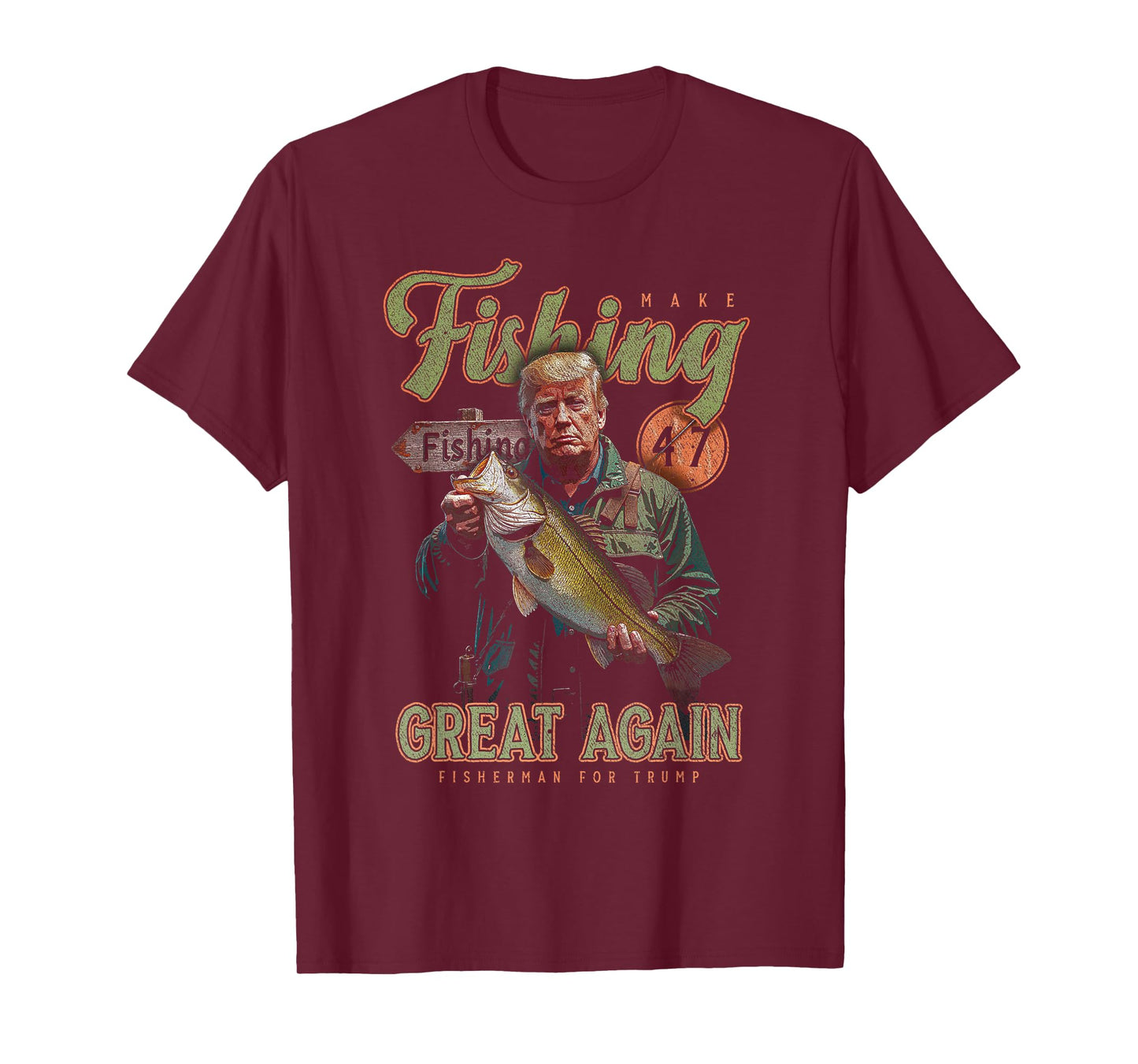 Make Fishing Great Again Funny Bass Fishing Donald Trump T-Shirt