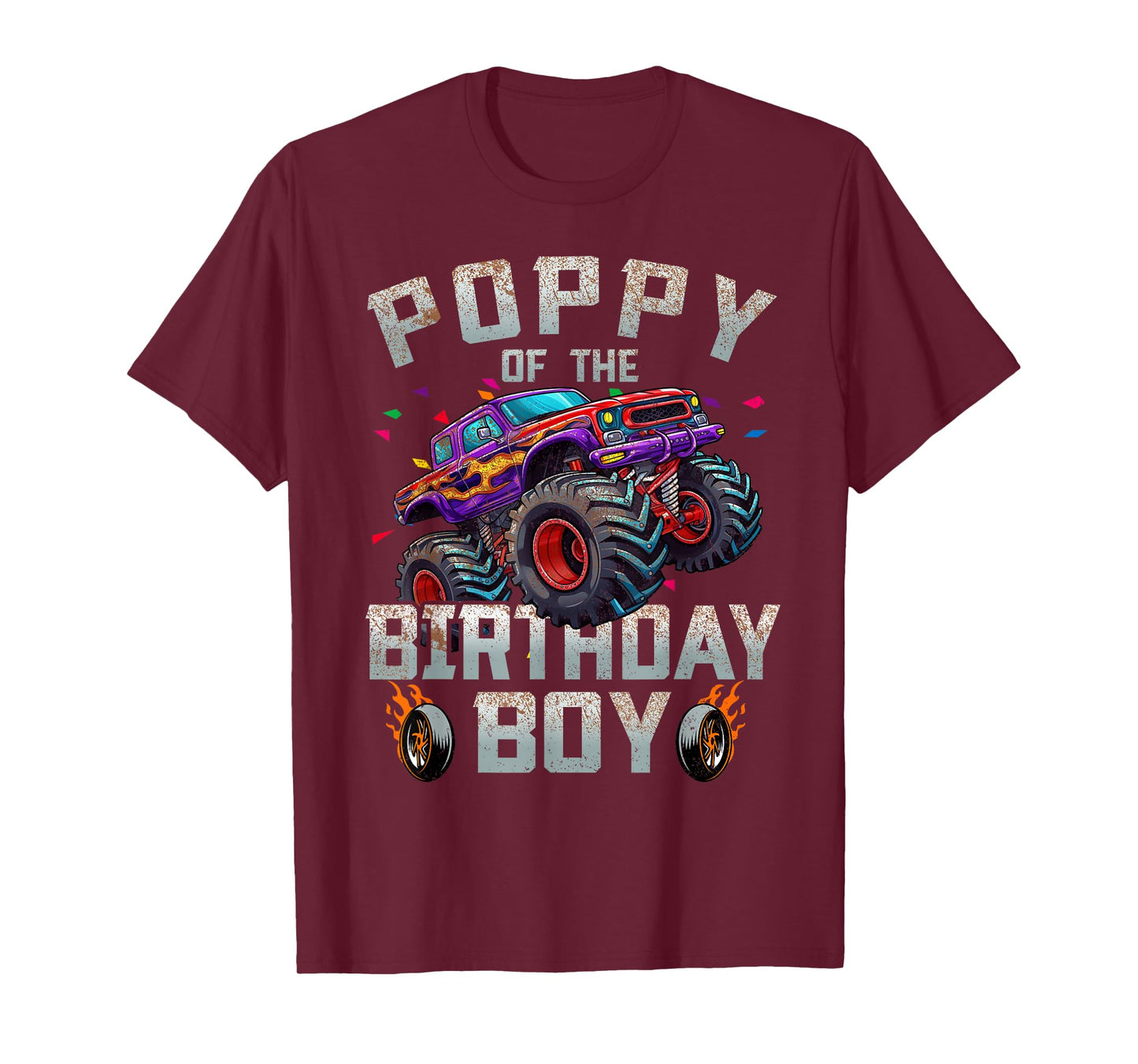 Poppy Of The Birthday Boy Monster Truck Family T-Shirt