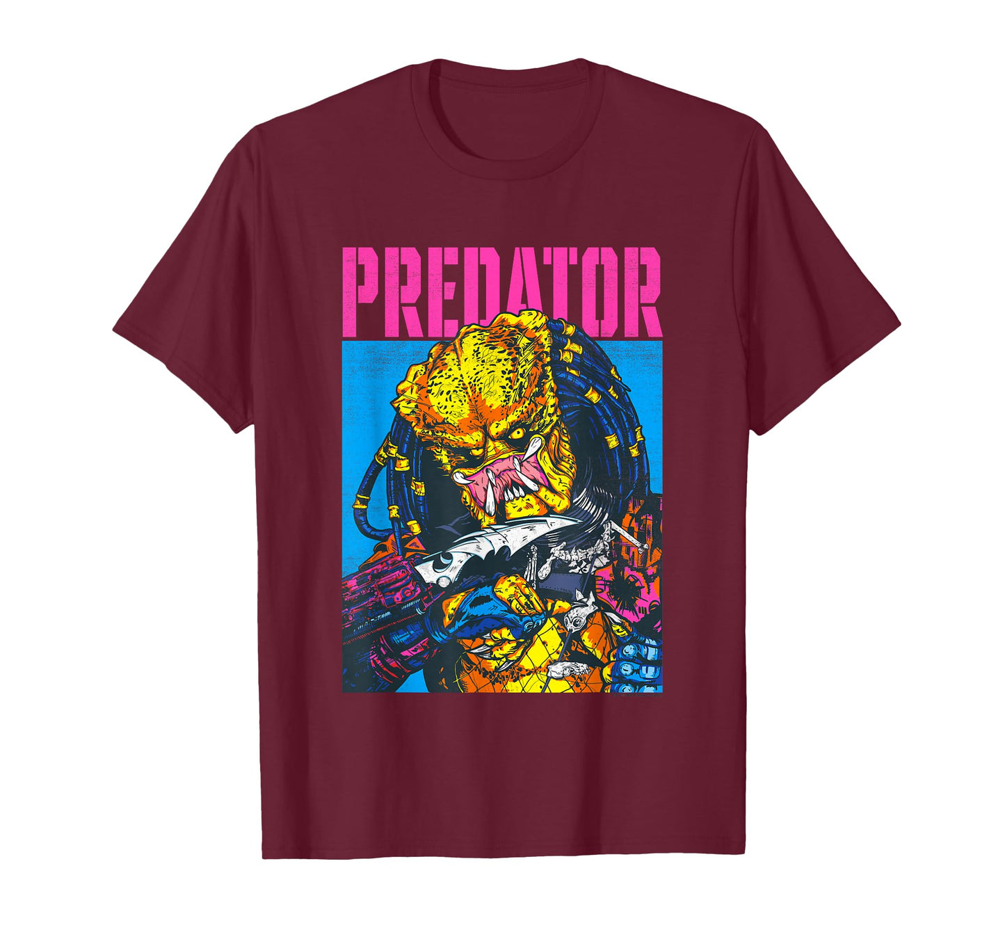 Aliens Iconic Epic Predator Retro Comic Big Chest Portrait T-Shirt